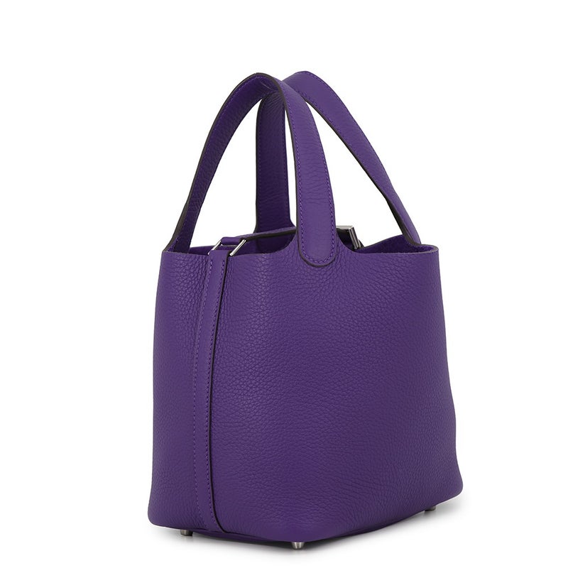 エルメス ハンドバッグ ピコタンロックPM パープル/シルバー金具 トリヨンクレマンス G刻印 HERMES