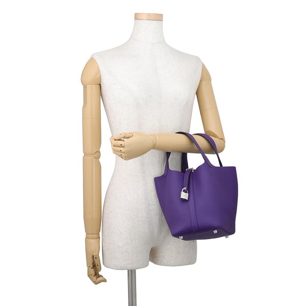 エルメス ハンドバッグ ピコタンロックPM パープル/シルバー金具 トリヨンクレマンス G刻印 HERMES