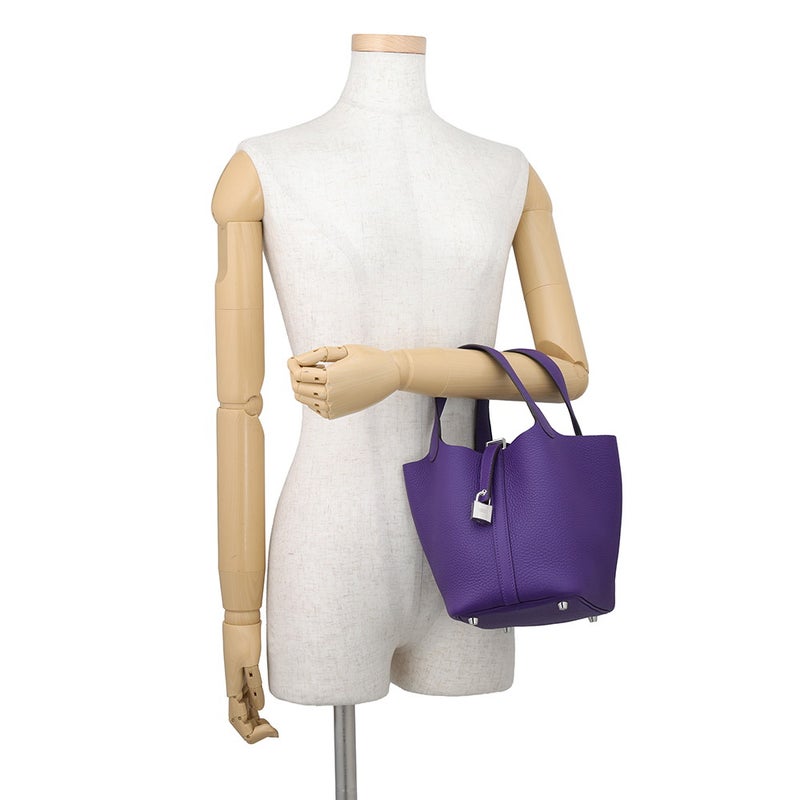 エルメス ハンドバッグ ピコタンロックPM パープル/シルバー金具 トリヨンクレマンス G刻印 HERMES