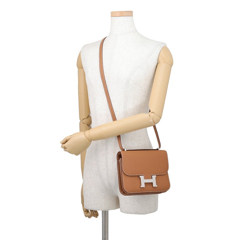 エルメス ショルダーバッグ ミニ コンスタンス3 ミロワール ゴールド/シルバー金具 エプソン W刻印 HERMES Constance
