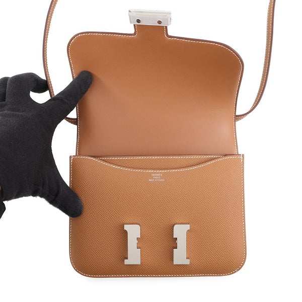エルメス ショルダーバッグ ミニ コンスタンス3 ミロワール ゴールド/シルバー金具 エプソン W刻印 HERMES Constance
