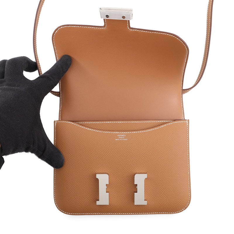 エルメス ショルダーバッグ ミニ コンスタンス3 ミロワール ゴールド/シルバー金具 エプソン W刻印 HERMES Constance