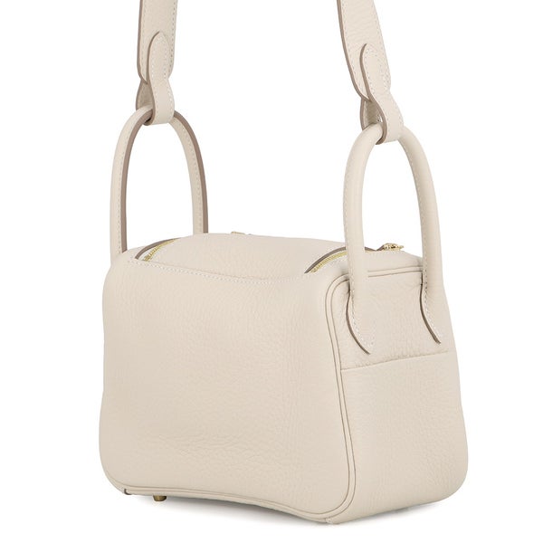 エルメス ハンドバッグ リンディ ミニ クレ/ゴールド金具 トリヨンクレマンス G刻印 HERMES 2wayショルダーバッグ