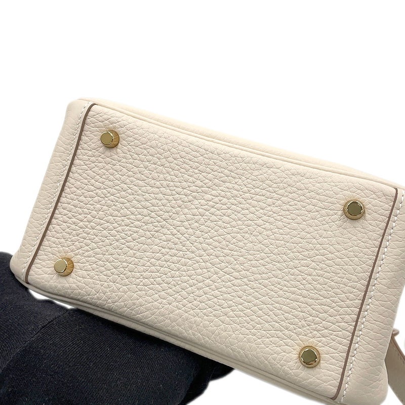 エルメス ハンドバッグ リンディ ミニ クレ/ゴールド金具 トリヨンクレマンス G刻印 HERMES 2wayショルダーバッグ
