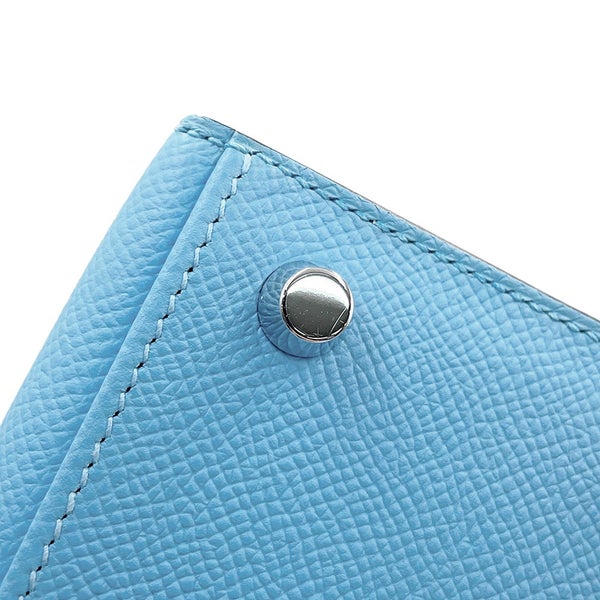 エルメス ハンドバッグ ケリー25 外縫い セレスト/シルバー金具 エプソン B刻印 HERMES Kelly 2wayバッグ