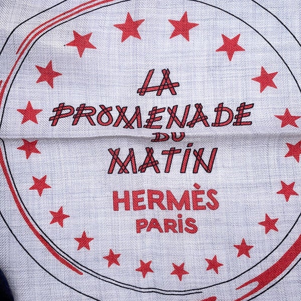 エルメス ストール カレ140 カレジェアン 朝の散歩 La Promenade du Matin HERMES カシミヤ シルク 2023春夏