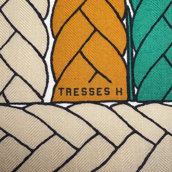エルメス ストール カレ140 カレジェアン トレスH Tresses H カシミヤ シルク HERMES 2022春夏
