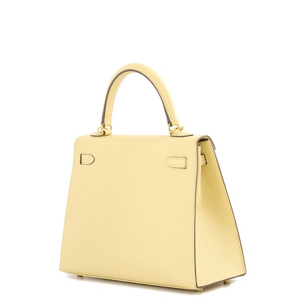 エルメス ハンドバッグ ケリー25 外縫い ジョーヌプッサン/ゴールド金具 エプソン T刻印 HERMES Kelly 2wayバッグ