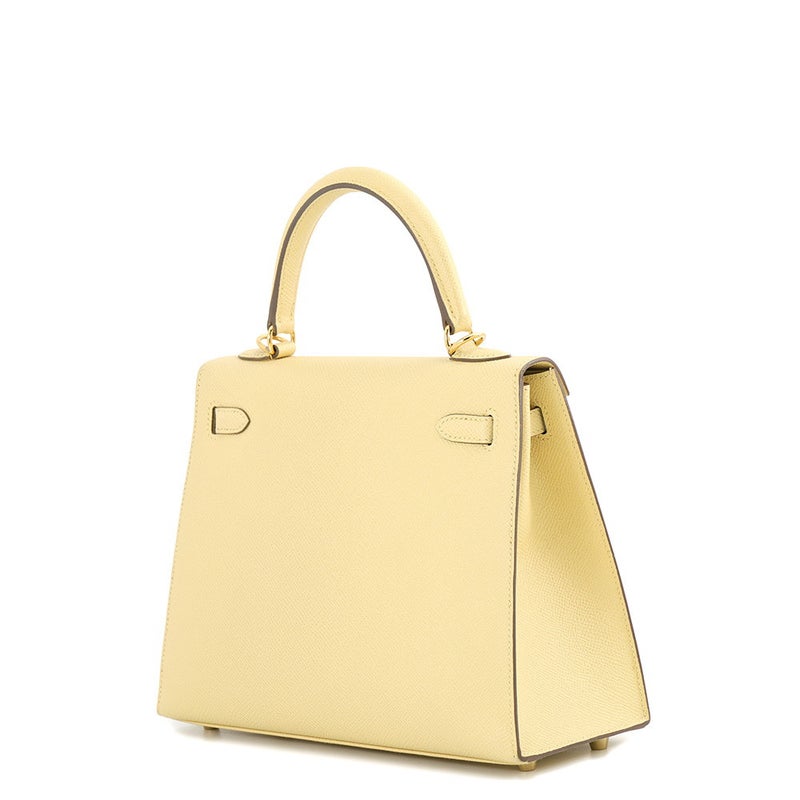 エルメス ハンドバッグ ケリー25 外縫い ジョーヌプッサン/ゴールド金具 エプソン T刻印 HERMES Kelly 2wayバッグ