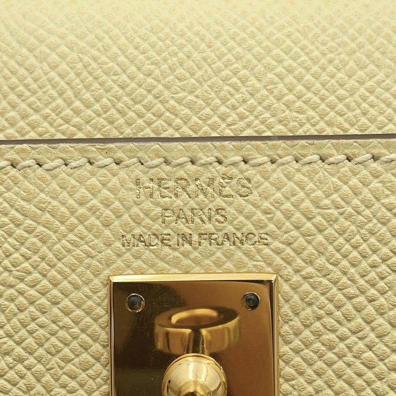 エルメス ハンドバッグ ケリー25 外縫い ジョーヌプッサン/ゴールド金具 エプソン T刻印 HERMES Kelly 2wayバッグ