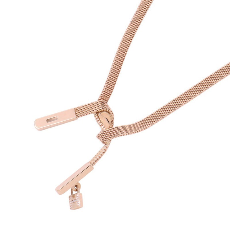 エルメス ネックレス ケリー・ガヴロッシュ ダイヤモンド 88P 計0.95ct K18PGピンクゴールド サイズST HERMES ジュエリー