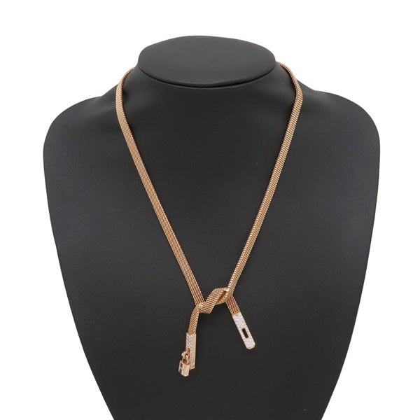 エルメス ネックレス ケリー・ガヴロッシュ ダイヤモンド 88P 計0.95ct K18PGピンクゴールド サイズST HERMES ジュエリー