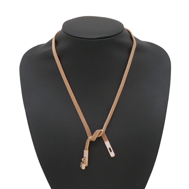 エルメス ネックレス ケリー・ガヴロッシュ ダイヤモンド 88P 計0.95ct K18PGピンクゴールド サイズST HERMES ジュエリー