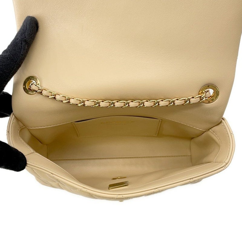 シャネル チェーンショルダーバッグ マトラッセ ココマーク ラムスキン CHANEL