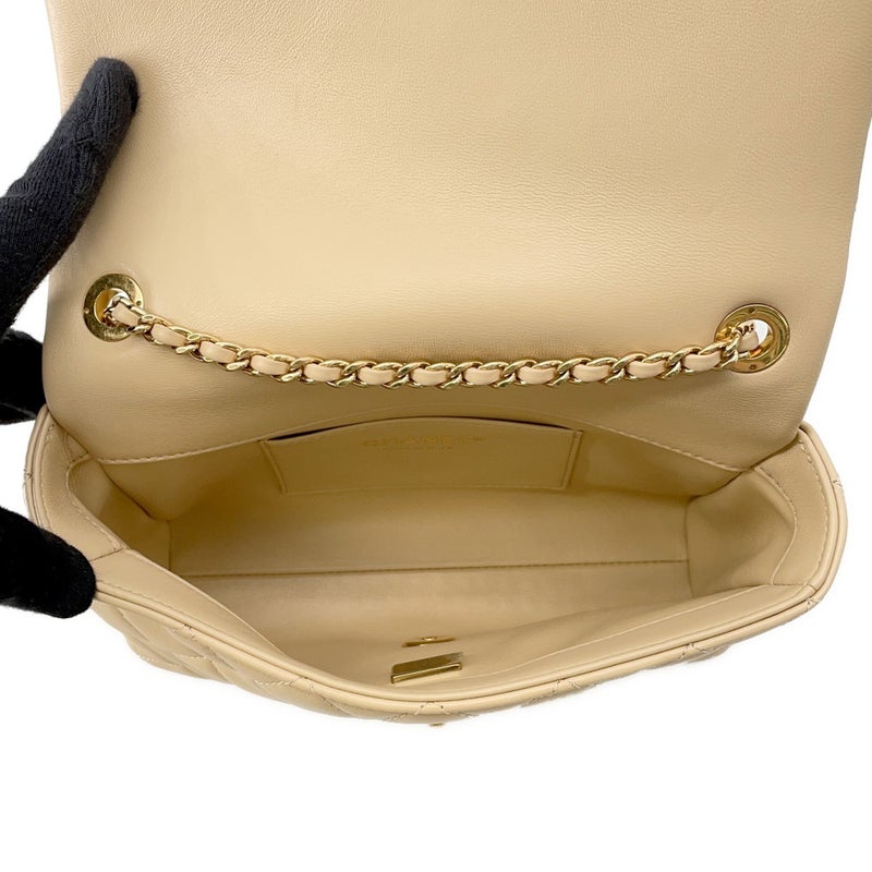 シャネル チェーンショルダーバッグ マトラッセ ココマーク ラムスキン CHANEL