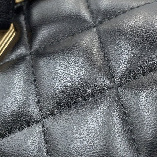シャネル チェーンショルダーバッグ マトラッセ ココマーク ヴァニティケース ラムスキン AP2199 CHANEL 黒 バニティ