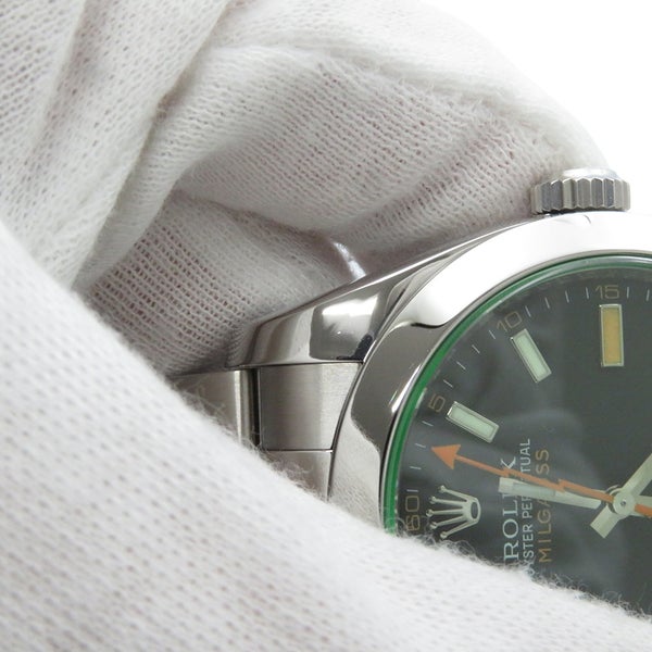 ロレックス ミルガウス グリーンガラス V番 116400GV ROLEX 腕時計 黒文字盤