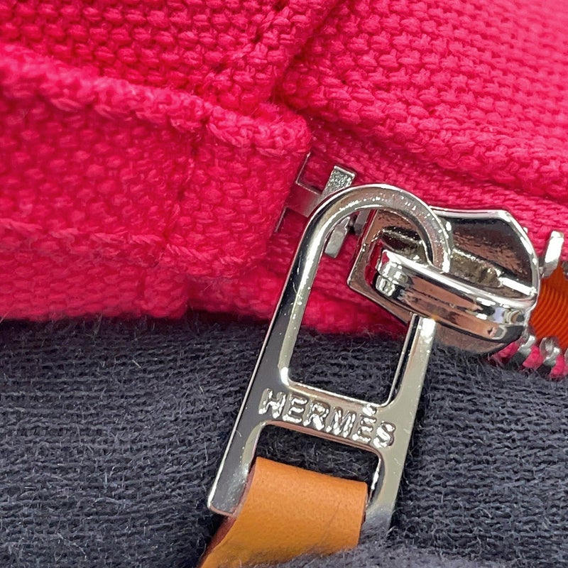 エルメス ポーチ ボリードポーチMM ハイビスカス/シルバー金具 キャンバス HERMES 化粧ポーチ 小物入れ