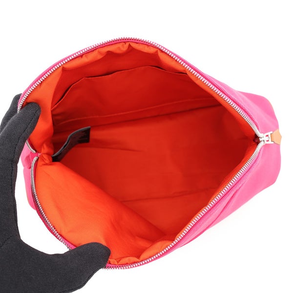 エルメス ポーチ ボリードポーチMM ハイビスカス/シルバー金具 キャンバス HERMES 化粧ポーチ 小物入れ