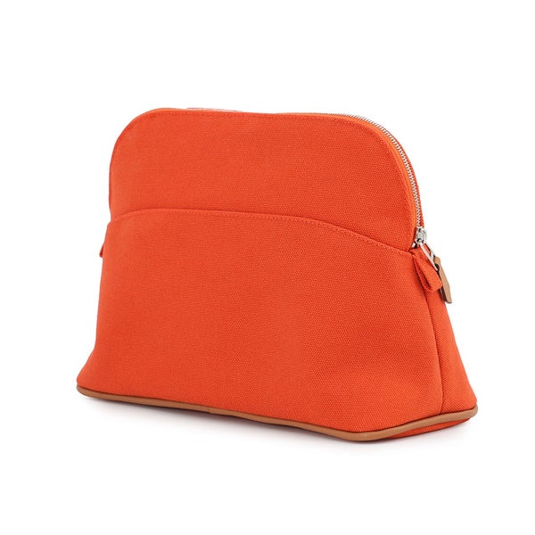 エルメス ポーチ ボリードポーチMM オランジュ・フー/シルバー金具 キャンバス HERMES 化粧ポーチ 小物入れ