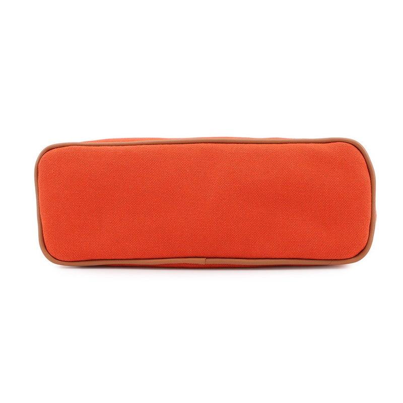 エルメス ポーチ ボリードポーチMM オランジュ・フー/シルバー金具 キャンバス HERMES 化粧ポーチ 小物入れ