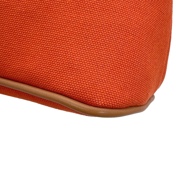 エルメス ポーチ ボリードポーチMM オランジュ・フー/シルバー金具 キャンバス HERMES 化粧ポーチ 小物入れ