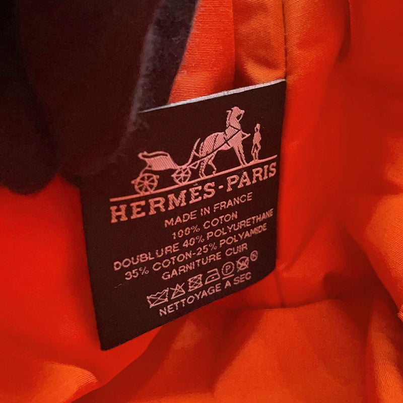 エルメス ポーチ ボリードポーチMM オランジュ・フー/シルバー金具 キャンバス HERMES 化粧ポーチ 小物入れ