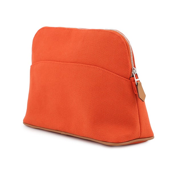 エルメス ポーチ ボリードポーチMM オランジュ・フー/シルバー金具 キャンバス HERMES 化粧ポーチ 小物入れ