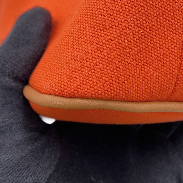 エルメス ポーチ ボリードポーチMM オランジュ・フー/シルバー金具 キャンバス HERMES 化粧ポーチ 小物入れ
