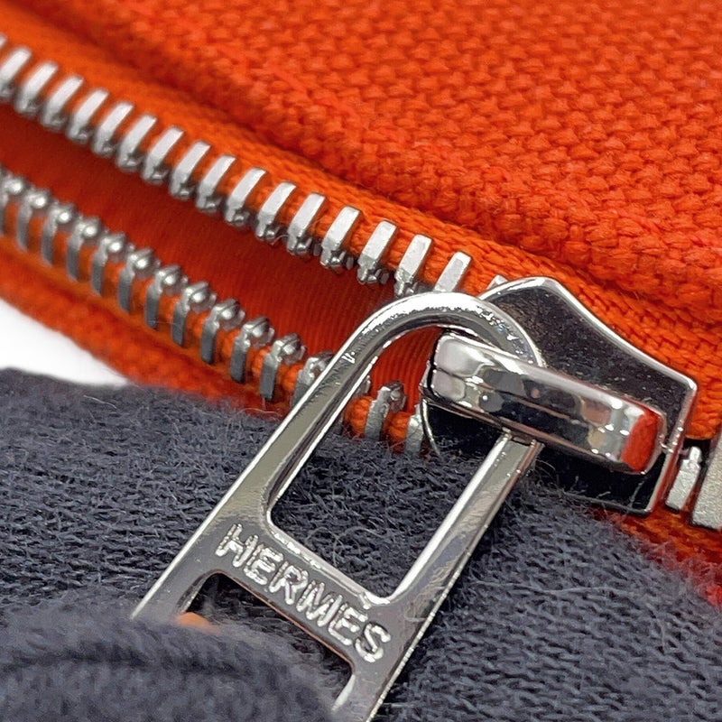エルメス ポーチ ボリードポーチMM オランジュ・フー/シルバー金具 キャンバス HERMES 化粧ポーチ 小物入れ