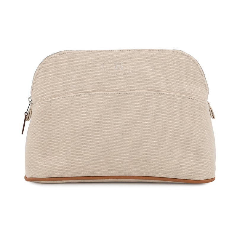 エルメス ポーチ ボリードポーチMM ナチュラル/シルバー金具 キャンバス HERMES 化粧ポーチ 小物入れ
