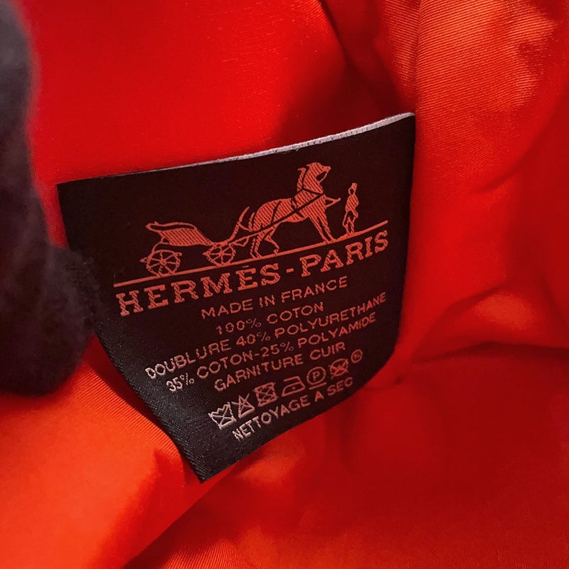 エルメス ポーチ ボリードポーチMM ナチュラル/シルバー金具 キャンバス HERMES 化粧ポーチ 小物入れ