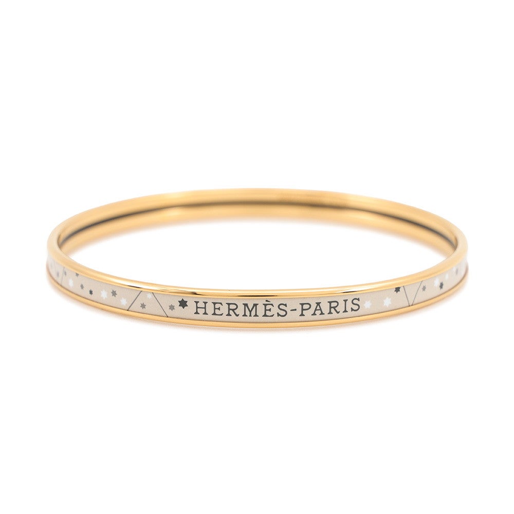 HERMES エナメル バングル ブレスレット ゴールド エルメス ブレスレット エナメル バングル 十二星座 ベージュ・ラン