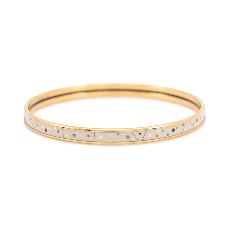 エルメス ブレスレット エナメル バングル 十二星座 ベージュ・ラン/ゴールド金具 HERMES アクセサリー