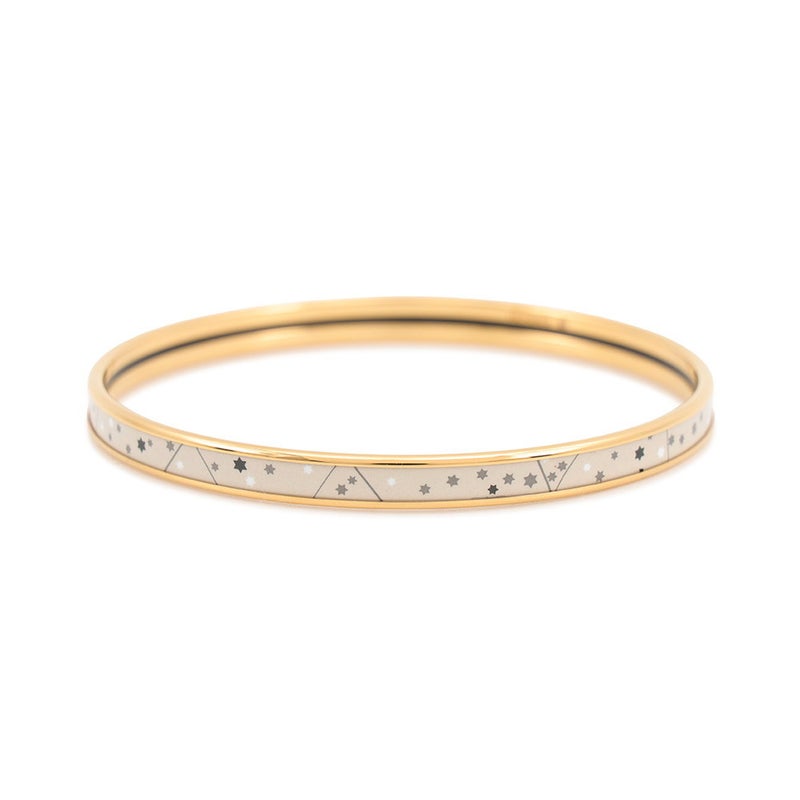エルメス ブレスレット エナメル バングル 十二星座 ベージュ・ラン/ゴールド金具 HERMES アクセサリー