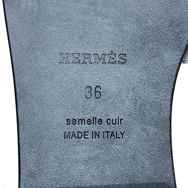 エルメス サンダル オラン ボックスカーフ レディースサイズ36 HERMES 靴 黒 ブラック