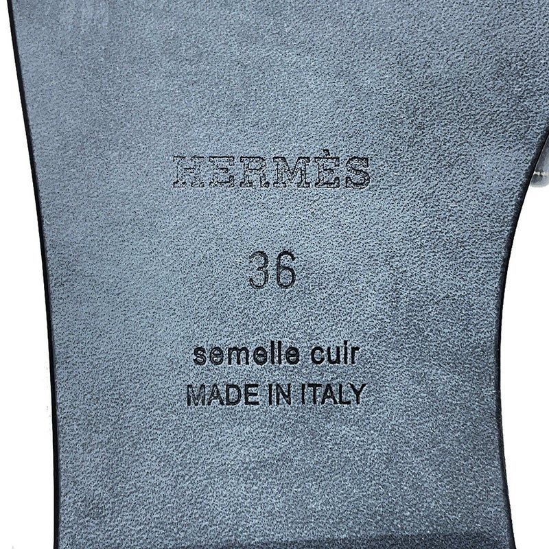 エルメス サンダル オラン ボックスカーフ レディースサイズ36 HERMES 靴 黒 ブラック