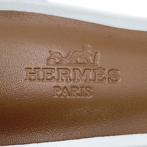 エルメス サンダル オアジス Oasis カーフレザー レディースサイズ36 HERMES 靴 白 ホワイト