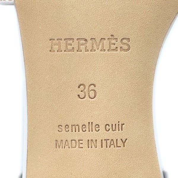 エルメス サンダル オアジス Oasis カーフレザー レディースサイズ36 HERMES 靴 白 ホワイト