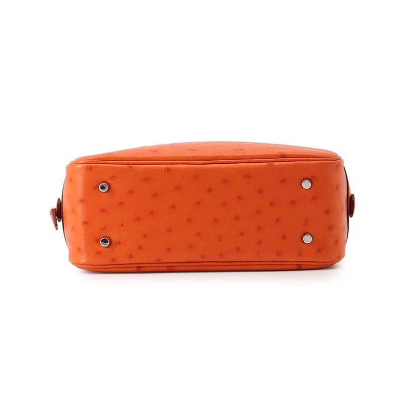 エルメス ハンドバッグ プリュム ミニ タンジェリン/シルバー金具 オーストリッチ W刻印 HERMES バッグ