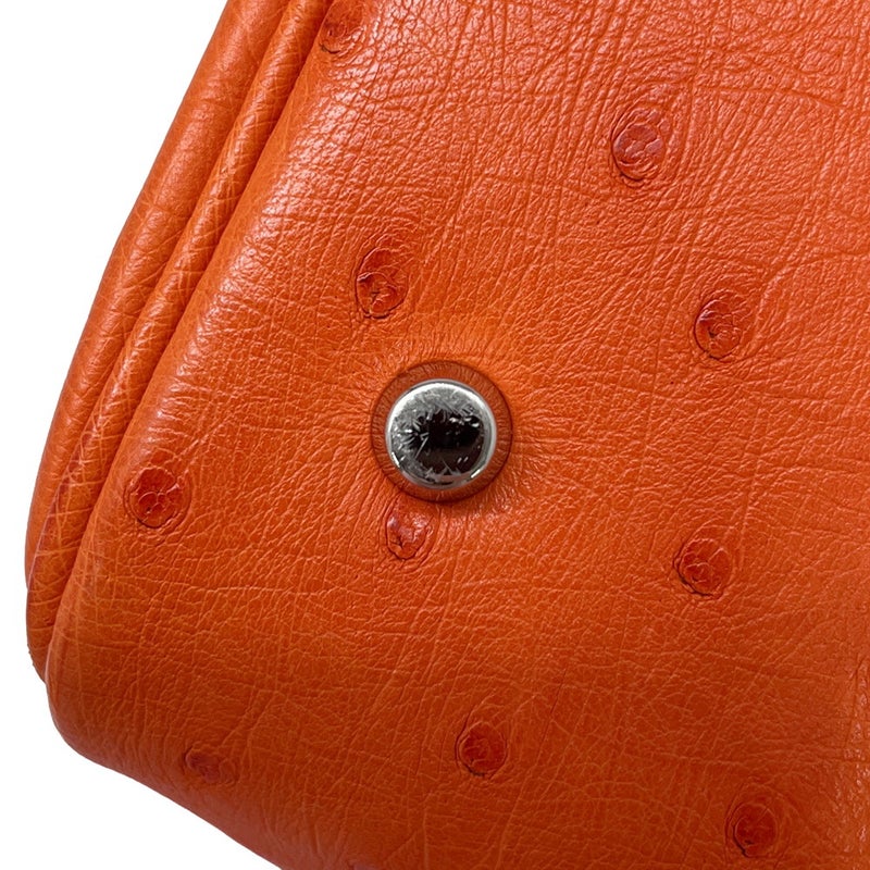 エルメス ハンドバッグ プリュム ミニ タンジェリン/シルバー金具 オーストリッチ W刻印 HERMES バッグ