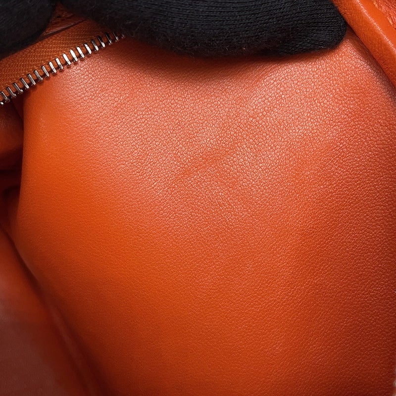 エルメス ハンドバッグ プリュム ミニ タンジェリン/シルバー金具 オーストリッチ W刻印 HERMES バッグ