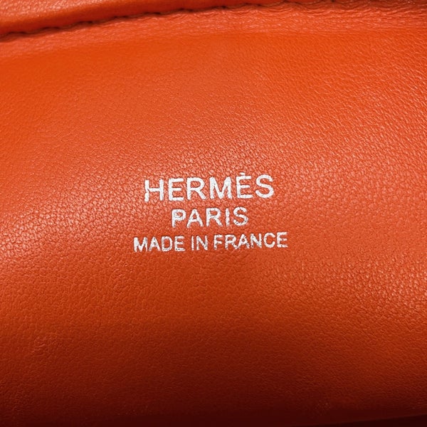エルメス ハンドバッグ プリュム ミニ タンジェリン/シルバー金具 オーストリッチ W刻印 HERMES バッグ