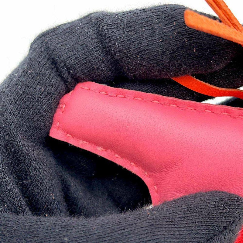 エルメス バッグチャーム ロデオMM ローズアザレ/オレンジポピー/ルージュインディアン ラムスキン A刻印