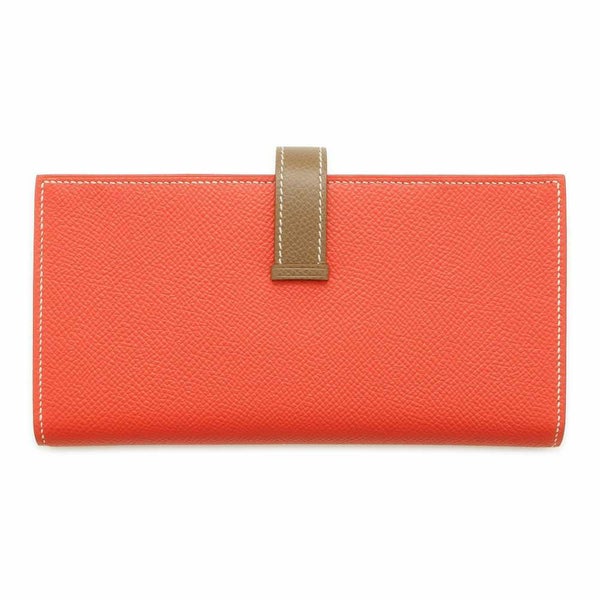 エルメス 長財布 ベアンスフレ ヴェルソ マチ有り エトゥープ/ローズジャイプール/ヴォーエプソン □P刻印