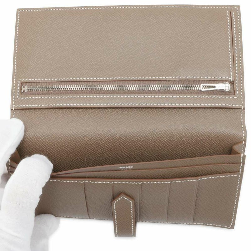 エルメス 長財布 ベアンスフレ ヴェルソ マチ有り エトゥープ/ローズジャイプール/ヴォーエプソン □P刻印