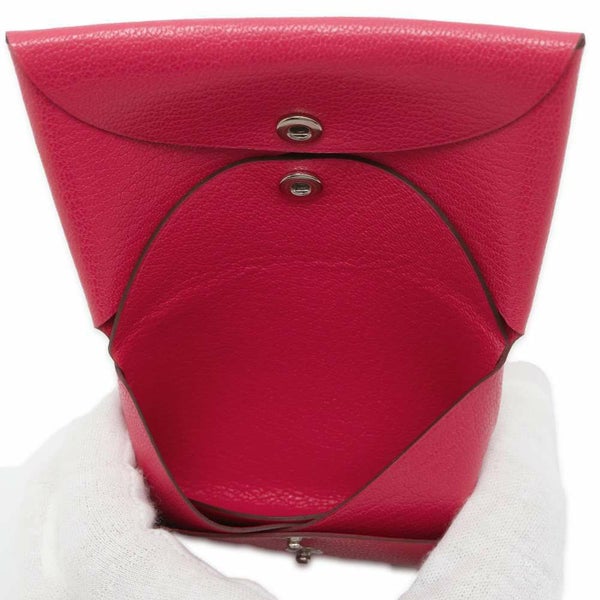 エルメス コインケース カルヴィ デュオ ローズエクストリーム/シルバー金具 シェブルシャムキラ B刻印 財布