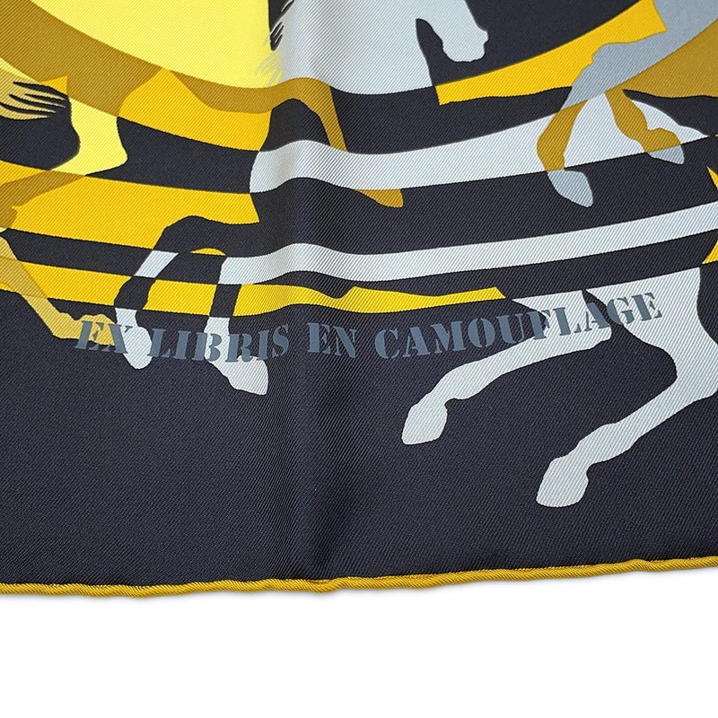 エルメス スカーフ カレ90 エクスリブリスのカモフラージュ EX LIBRIS EN CAMOUFLAGE シルク HERMES