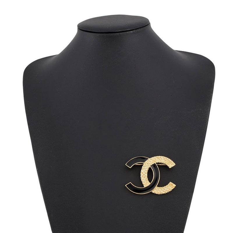 シャネル ブローチ ココマーク メタル エナメル B24 P ABC957 CHANEL アクセサリー 黒