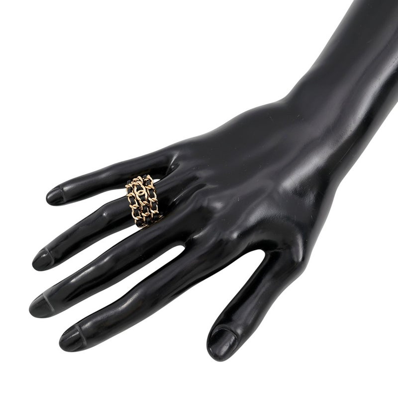 シャネル リング ココマーク レザー メタル リングサイズ約13号 B26 P ABH133 CHANEL 指輪